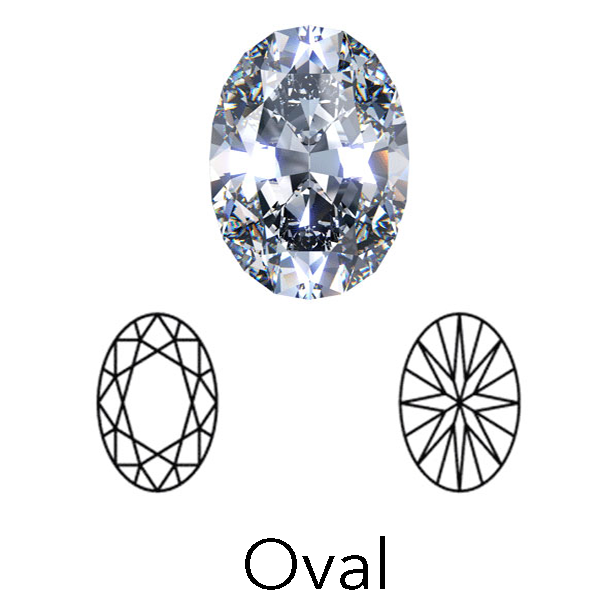 oval cut display of LONITÉ cremation diamonds from hair and human ashes