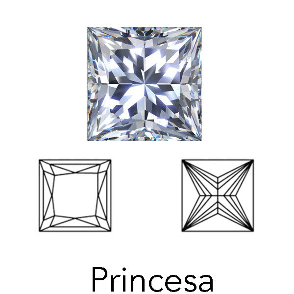 princess cut display of LONITÉ memorial diamonds from cremated ashes and cremains